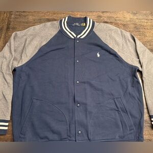 Polo by Ralph Lauren Blue and Gray Varsity Jacket